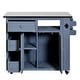 preview thumbnail 19 of 53, Extendable Solid Wood Kitchen Island with Stainless Top Drawers and Wheels