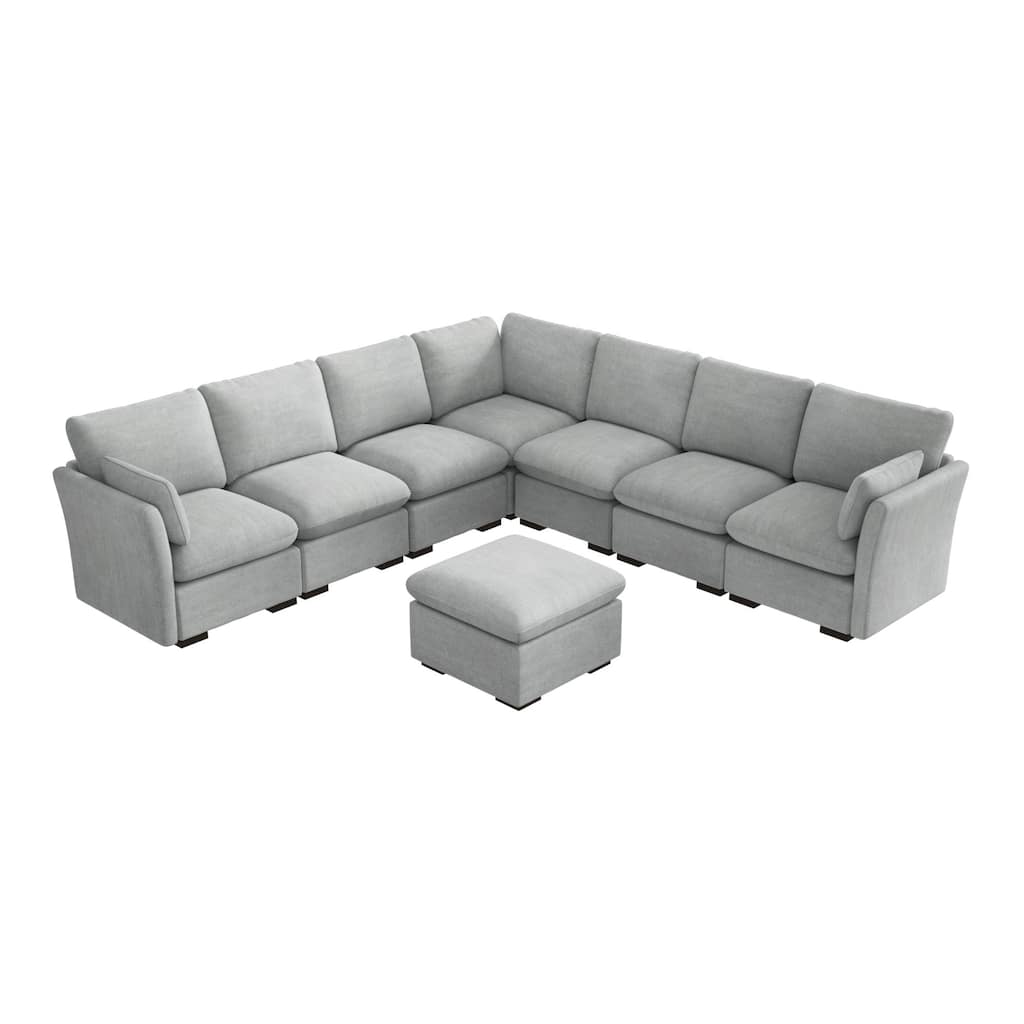 Bush Home Sienna Modular 6-Seater Sectional with Storage Ottoman