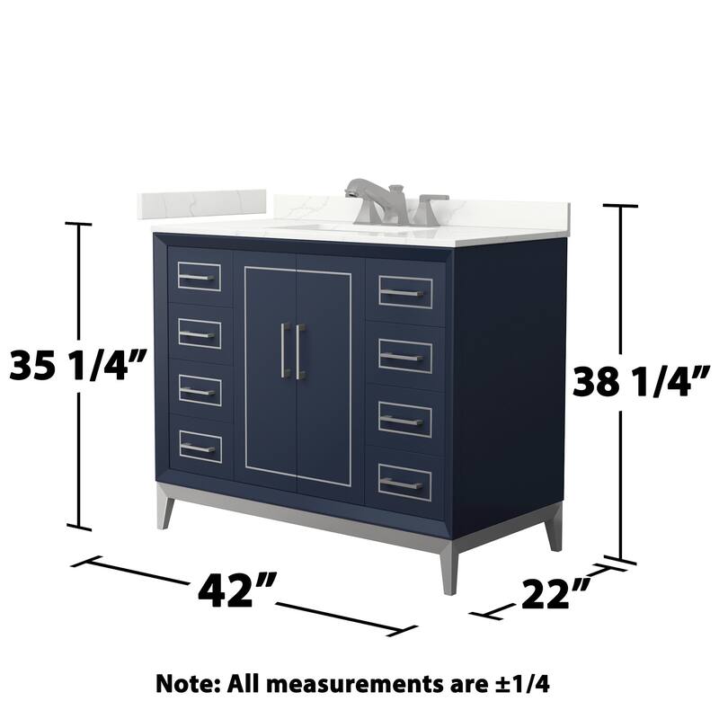 Wyndham Collection WCH515142S-QTZ-US3MXX Marlena 42" Free Standing