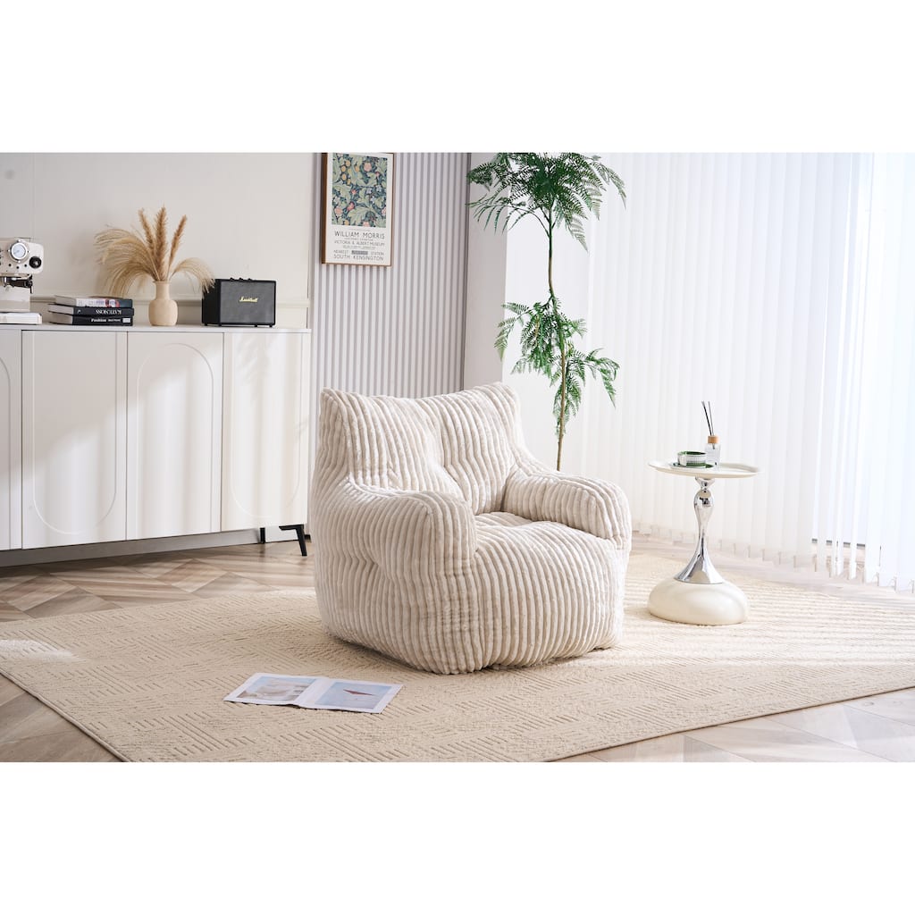 Corduroy Fabric Bean Bag Chair Filled With Memory Sponge