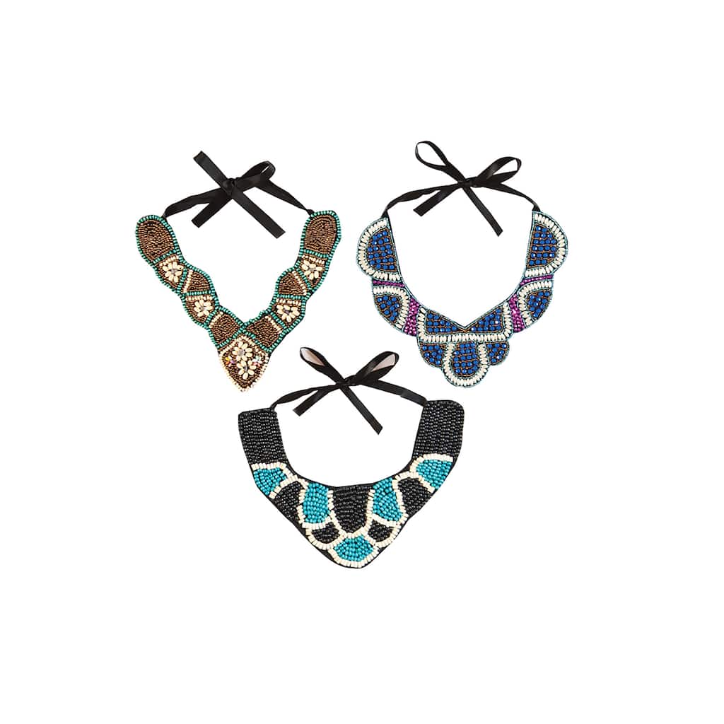 Arizona Beaded Necklace A/3 - Blue - Set of 3