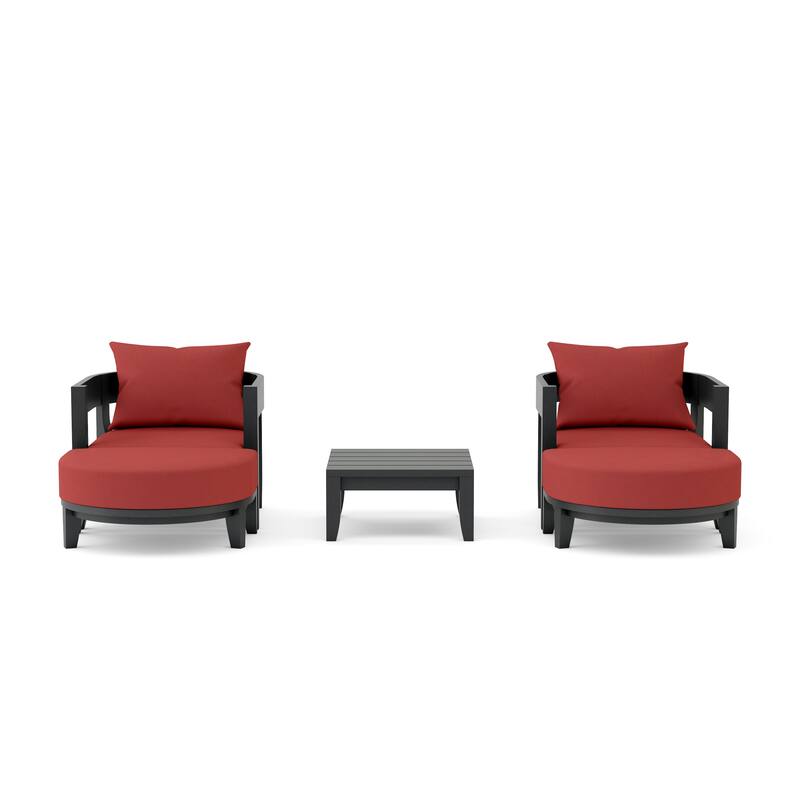 SET-172 5-pc Coronado Aluminum Deep Seating Set - Cast Pomegranate