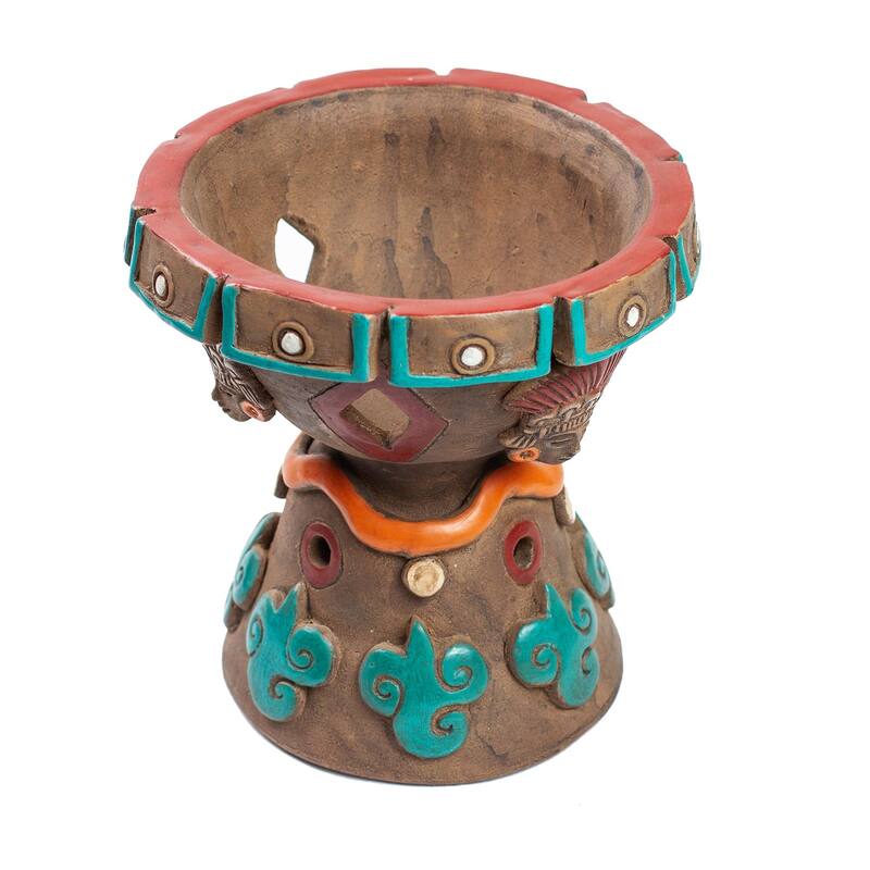 Novica Handmade Footed Censer Decorative Ceramic Vessel