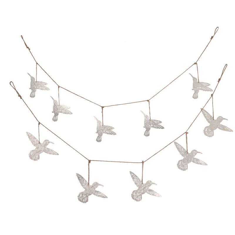 Transpac Metal Hummingbird Banner Set of 2 Spring Home Decorations