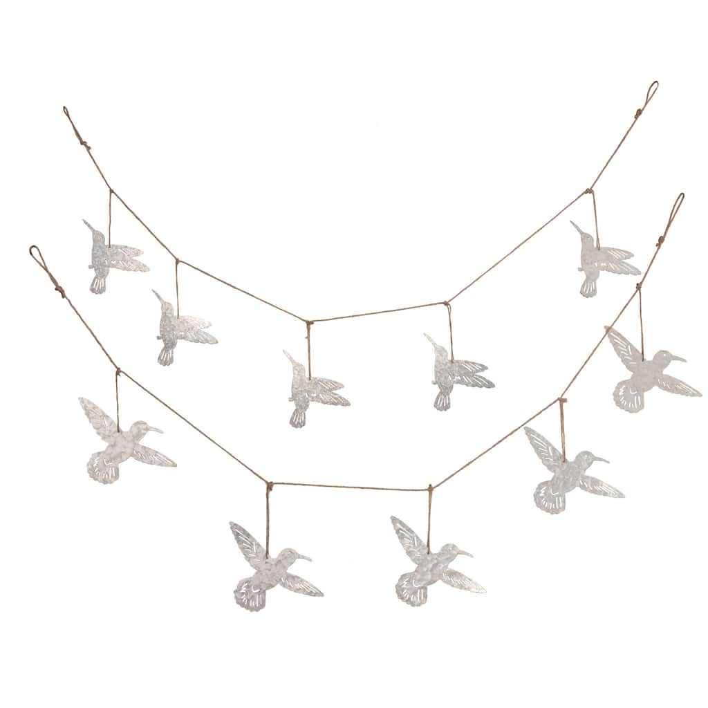 Transpac Metal Hummingbird Banner Set of 2 Spring Home Decorations