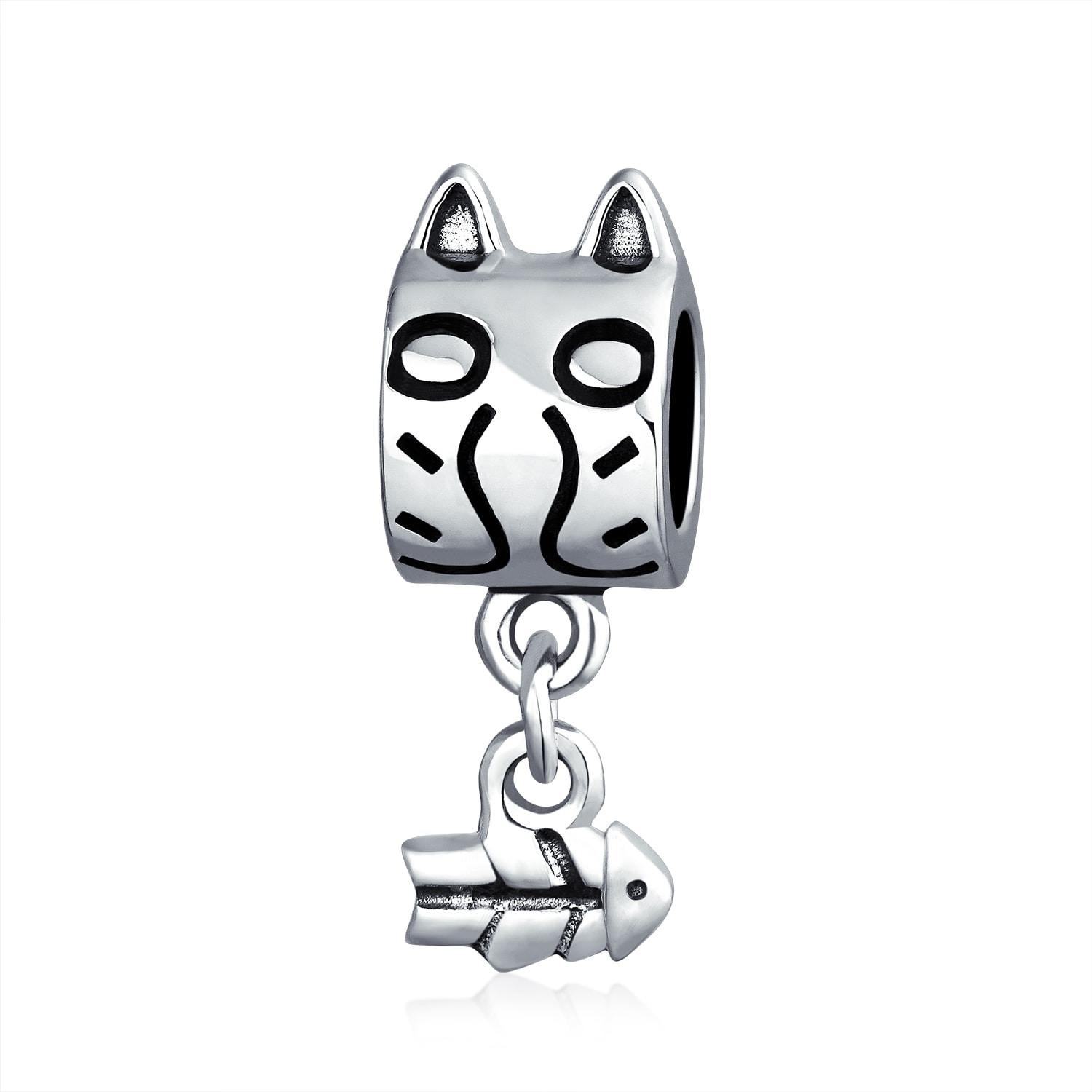 Shop Cat Fishbone Kitten Kitty Pet Lover Charm Bead 925 Sterling Silver 18 Overstock 17984252