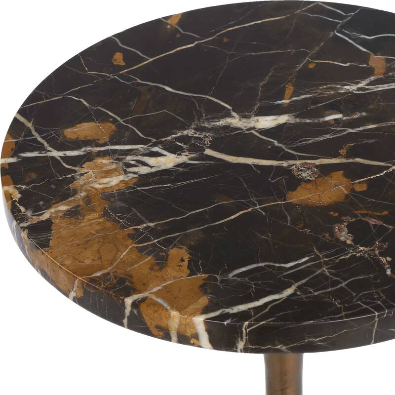 Uttermost Karnes Dark Marble Drink Table - 10.00" W x 23.00" H x 10.00" D