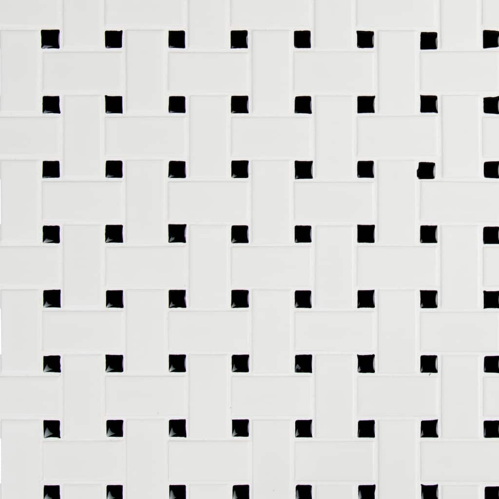 Ackland AKM-P-1X2WVM-CA 12" x 12" Porcelain Basketweave Floor and Wall - Silica White