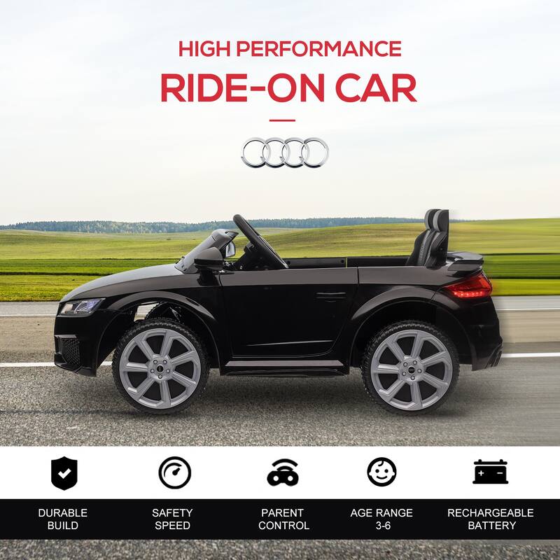 Licensed Audi TT RS 6V Kids Ride On Car with Suspension, Remote Control, Horn, Music & MP3 Player