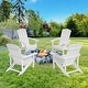 preview thumbnail 57 of 102, BONOSUKI Patio Adirondack Chair w/Cupholder,Weather Resistant-Set of 4