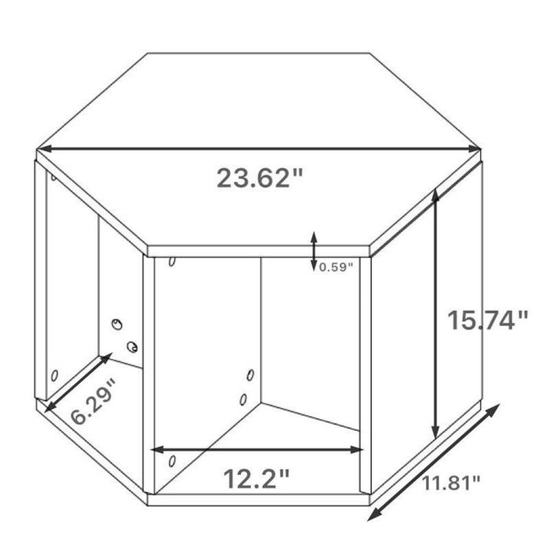 23.62" Hexagonal Coffee Table Side Table Nightstand