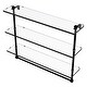 preview thumbnail 24 of 32, Allied Brass 16 Inch Triple Tiered Glass Shelf with Integrated Towel Bar 16 - Matte Black