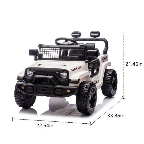 dimension image slide 0 of 4, 24V Kids Ride On Car Truck With Parent Remote Control, 4-wheel Suspension, Power Display, 1.86-3.11MPH Electric Car