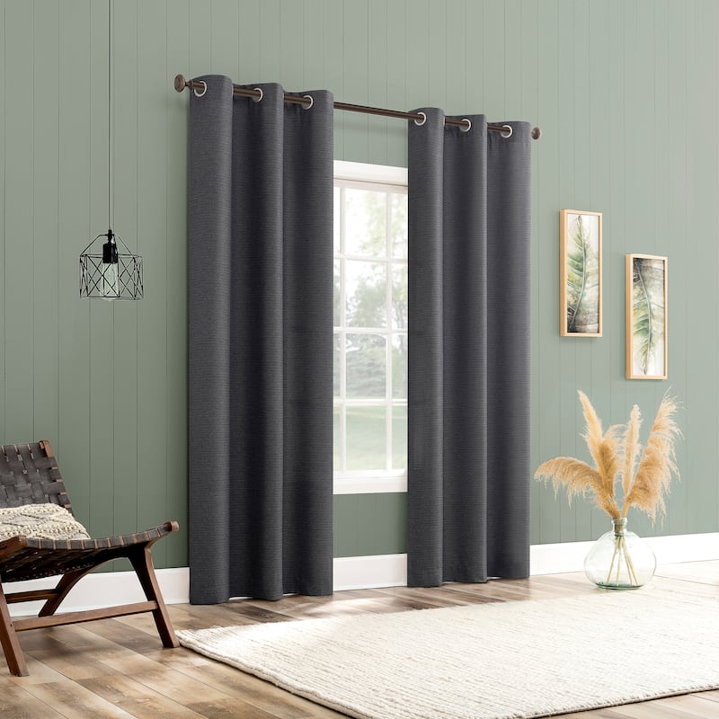 No. 918 Landon Textured Semi-Sheer Grommet 1-Piece Curtain Panel, Single Panel