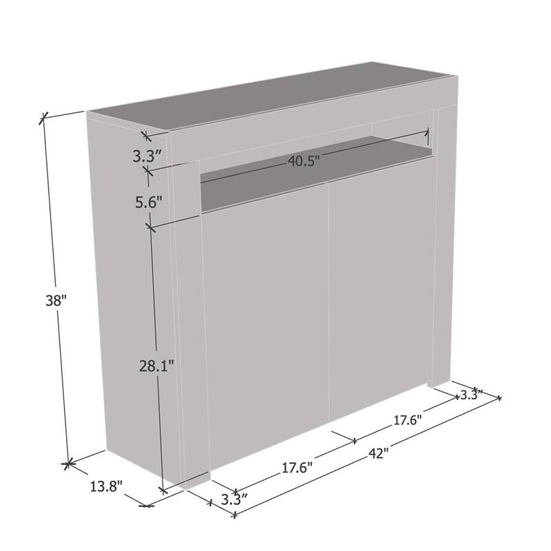 Milano 42inch 2D Matte High Gloss Sideboard