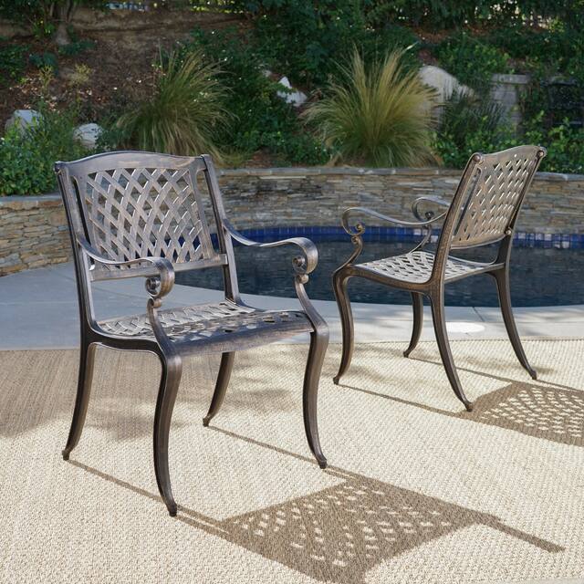 Cayman Aluminum Outdoor Chairs (Set of 2) by Christopher Knight Home - 23.75 x 22.00 x 35.75