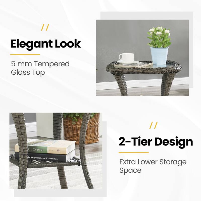 Outdoor Swivel Rcoker Patio Chair with Coffee Table