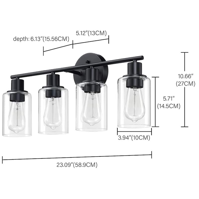 4-Light Vintage Bathroom Vanity Lights