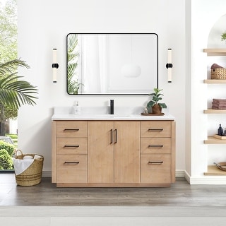 San Single Bath Vanity with Composite Stone Top and Mirror