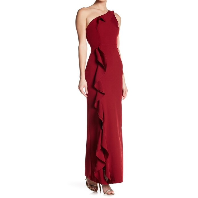 Shop Minuet Women S Small Gown Ruffled One Shoulder Dress Overstock 27060533