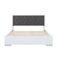 preview thumbnail 4 of 4, Queen Size Upholstered Bed with LED Light,Modern Platform Bed with with Velvet Headboard,White