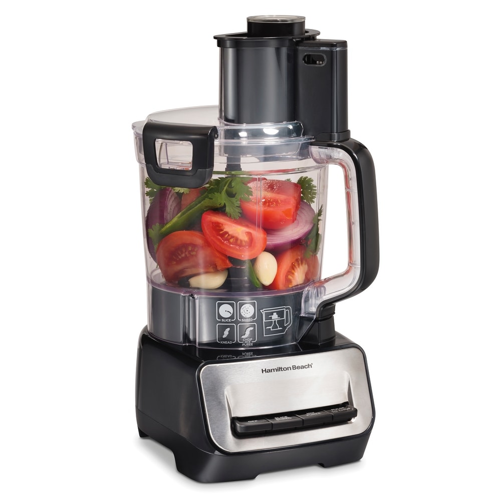 Hamilton Beach Big Mouth Duo Plus 12 Cup Food Processor & Vegetable Chopper with Additional Mini 4 Cup Bowl Black (70580)
