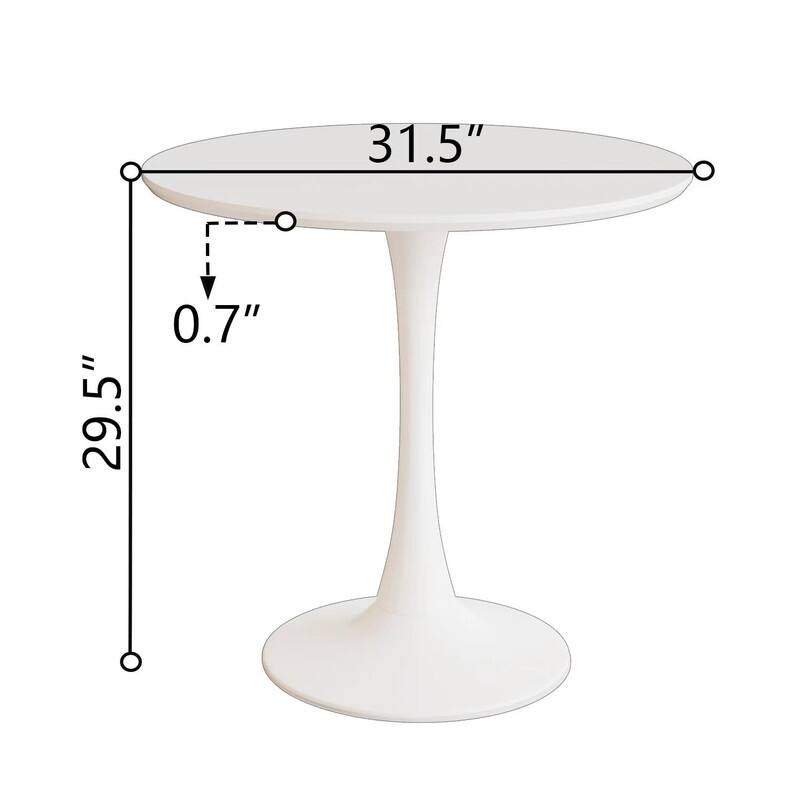 31.5" Round Dining Table 2-4 People with MDF Table Top&Pedestal Base(only table)