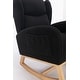 preview thumbnail 35 of 98, Teddy Fabric Upholstered Rocking Armchair with Solid Wood Frame & Legs, Cozy Ergonomic Lounge Chair with Soft Cushioning