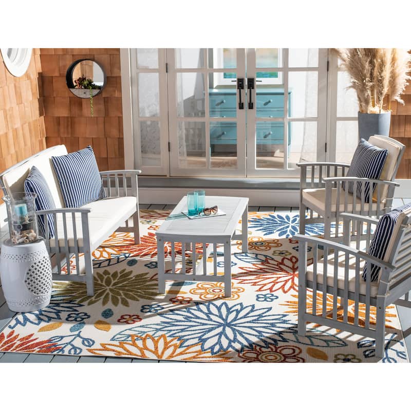 SAFAVIEH Outdoor Rocklin 4-piece Conversation Patio Set