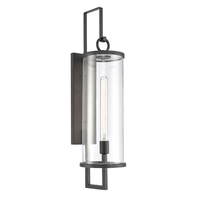 Hopkins 15.75'' High 1-Light Outdoor Sconce - Charcoal Black - 30 inch Tall - Charcoal Black