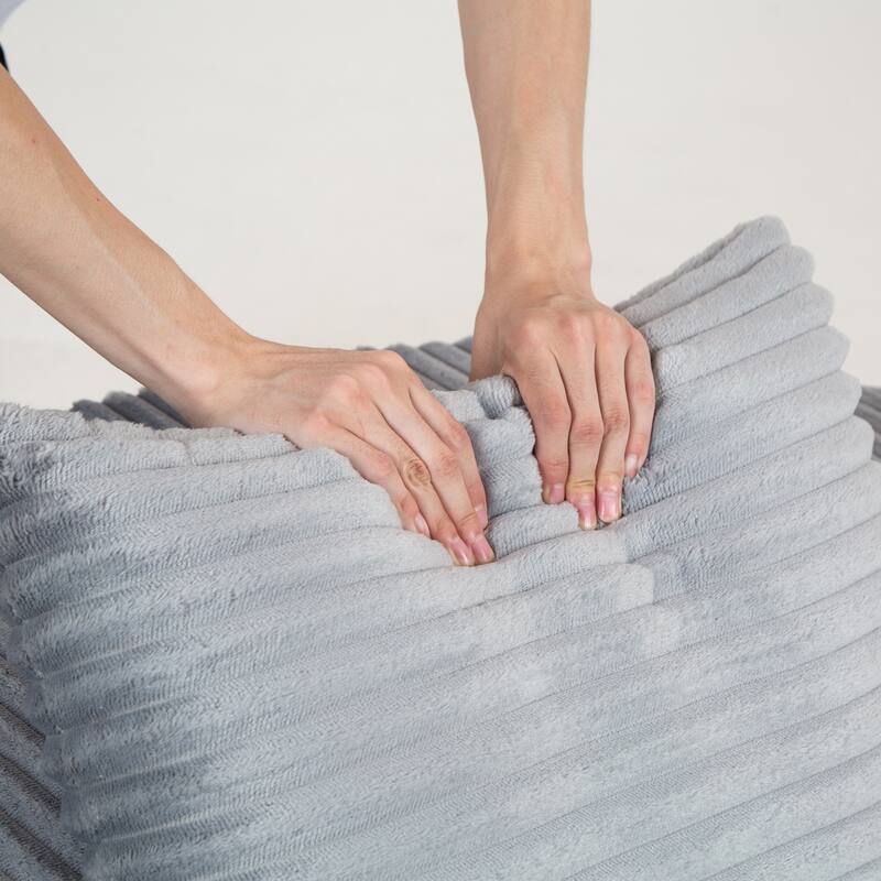 Corduroy Fabric Compressed Sofa:Moon Bay,No Assembly Required