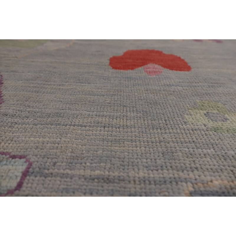 Vegetable Dye Oushak Turkish Large Area Rug Handmade Wool Carpet - 12'5"x 14'9"