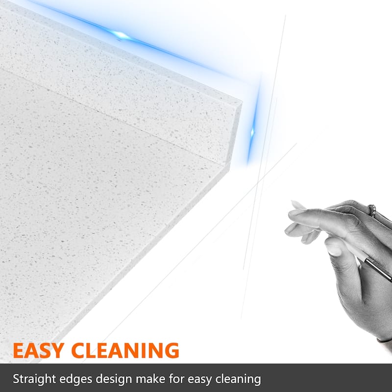 Bathroom Vanity Quartz Counter Top with Undermount Rectangular Ceramic Sink Backsplash