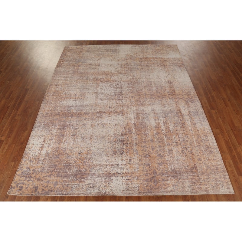 Abstract Indian Area Rug Handmade Wool Carpet - 7'9"x 10'0"