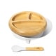 preview thumbnail 9 of 7, Baby Divided Plate With Spoon Bamboo and Silicone White