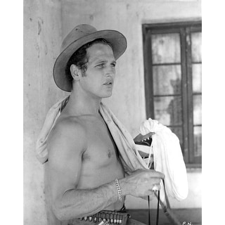 Paul Newman topless and wearing a cowboy hat Photo Print - Bed Bath