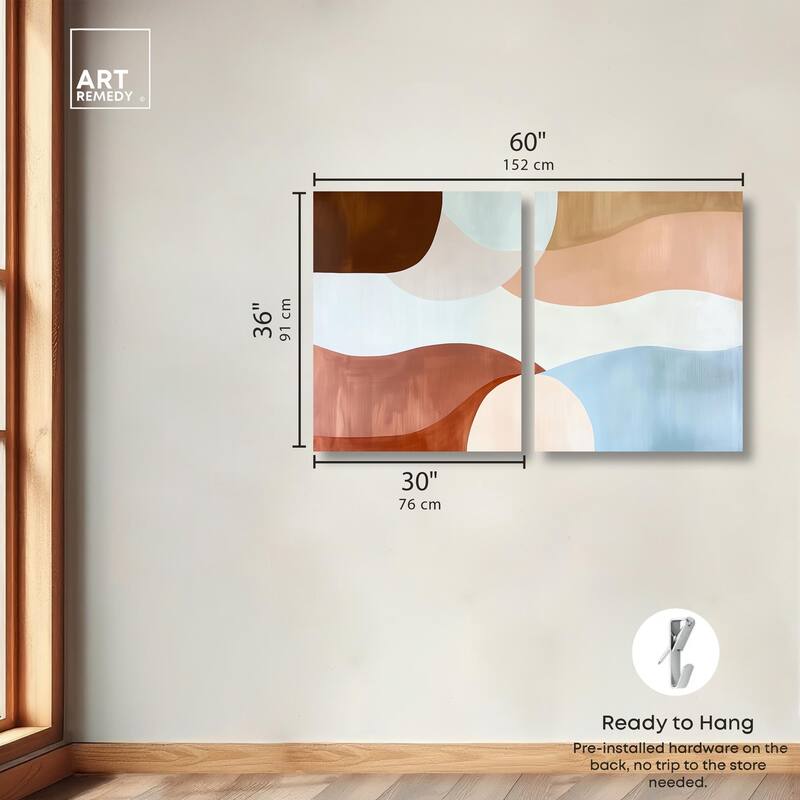 Evolving Shapes I Canvas Set of 2 by Art Remedy, Gallery Wrapped