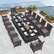 preview thumbnail 43 of 52, Kullavik Outdoor Dining Set, Rattan Patio Furniture Dining Table & Chairs