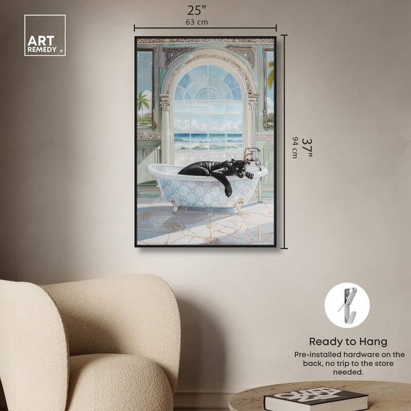 Panther Arch Bathroom Glam Canvas by Art Remedy
