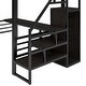 preview thumbnail 10 of 9, Sturdy Metal Full Size Loft Bed with Storage Staircase & Desk, Black