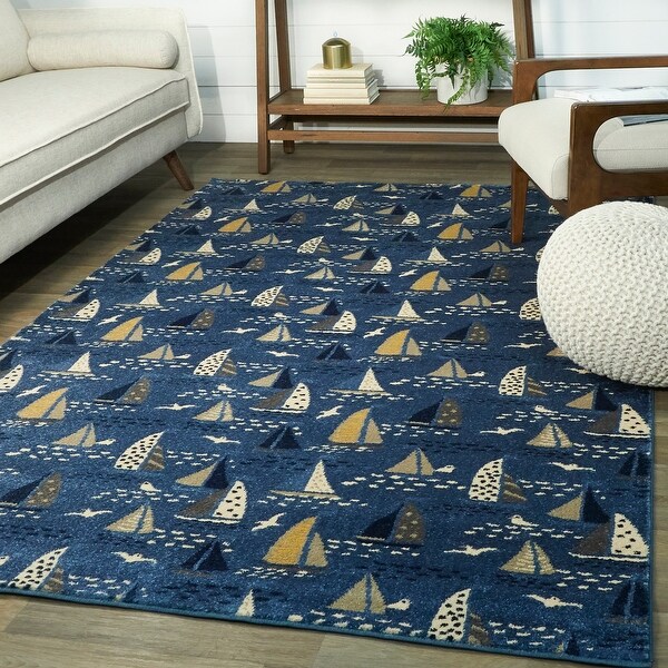 Bay Marina Coastal Sail Boat Area Rug. Opens flyout.