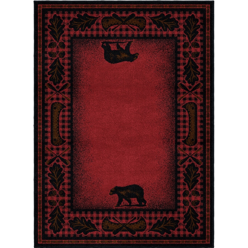 American Destination Woodlands Plaid Lodge Area Rug