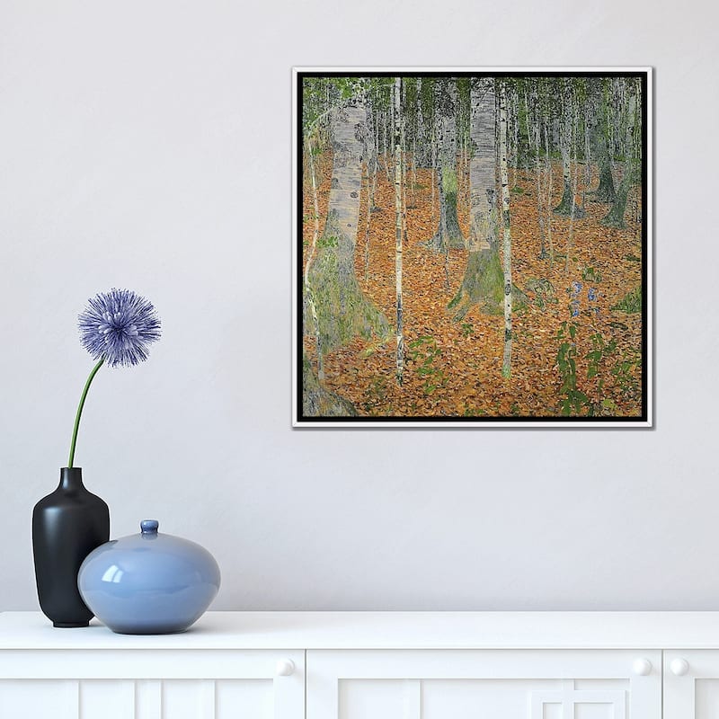 iCanvas "The Birch Wood, 1903" by Gustav Klimt Framed Canvas Print