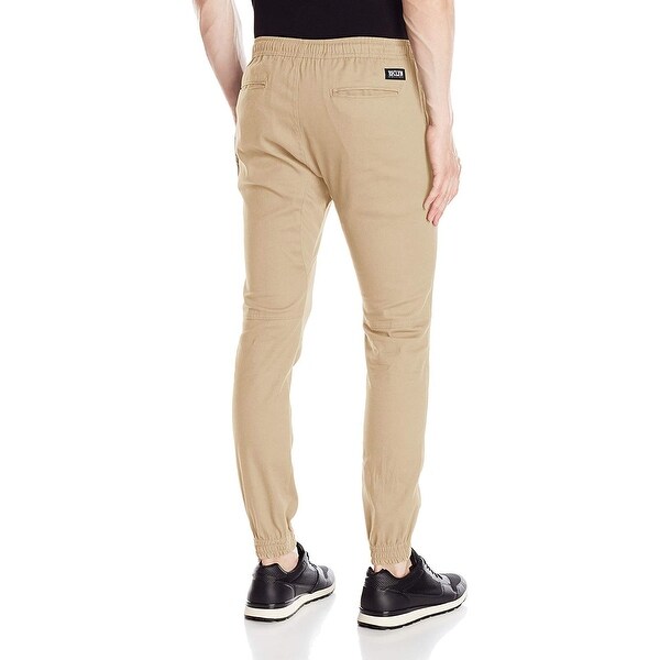 brooklyn athletics men's twill jogger pants soft stretch slim fit trousers