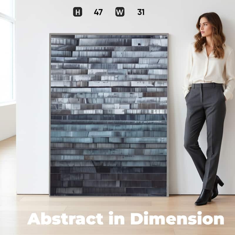 Gradient Hand Painted Abstract Vertical Textured Canvas Wall Art 47x31