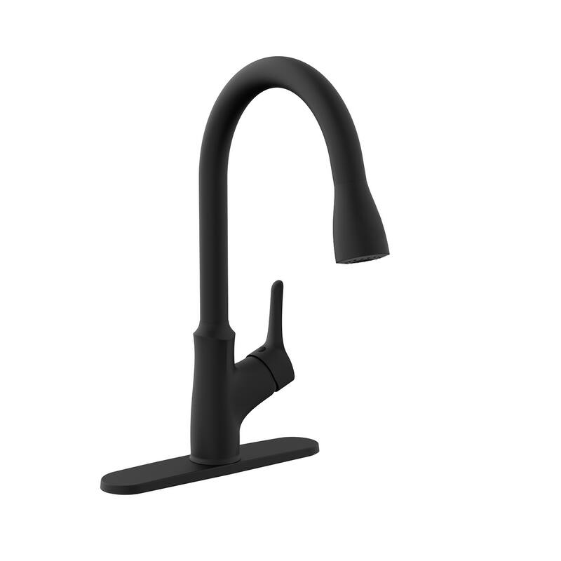 Belanger Single Handle Pull-Down Kitchen Faucet, Matte Black