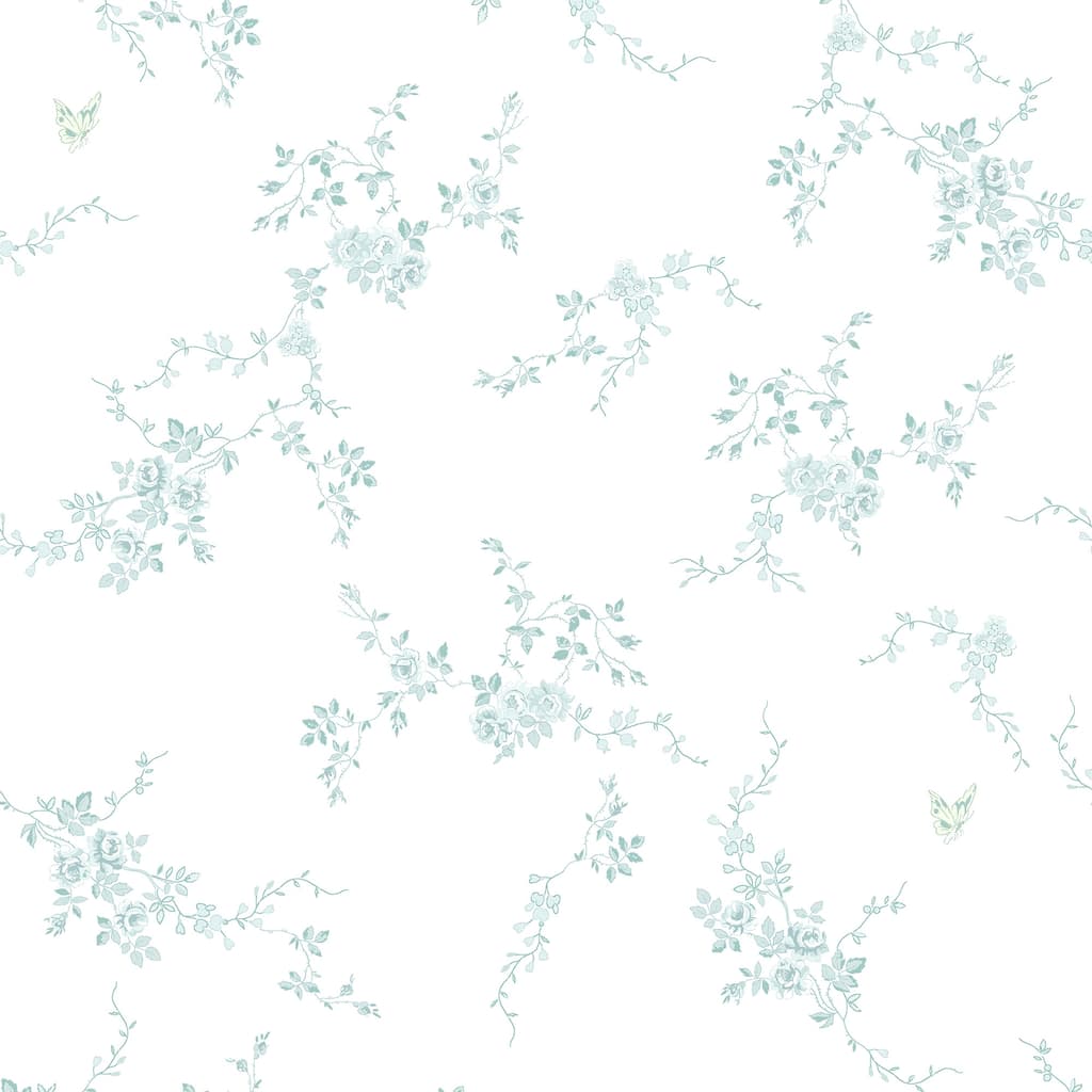 Shabby Chic by Rachel Ashwell Butterflies Blue Wallpaper