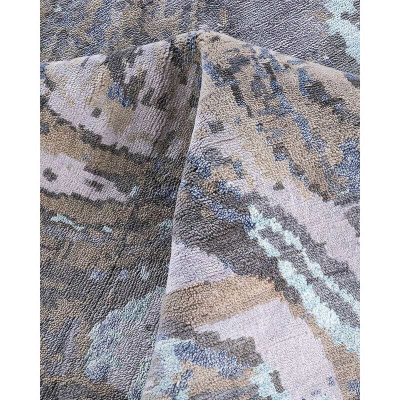 Ikat One-of-a-Kind Hand-Knotted Area Rug - Gray, 8' 3" x 10' 3" - 8' 3" x 10' 3"