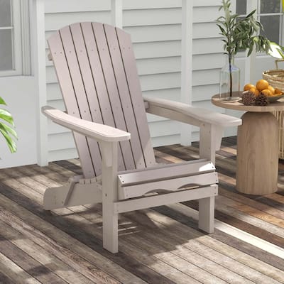 1/4PCS Folding Adirondack Chair Patio High-Back Chairs w/ Wide Armrests