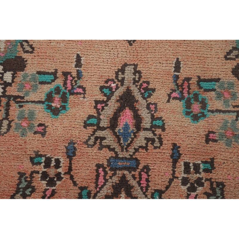 Traditional Hamedan Persian Vintage Rug Hand-Knotted Wool Carpet - 7'0"x 10'6"